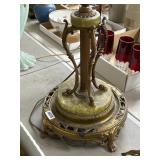 Ornate Table Lamp with Brass Base