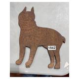 12-Inch Rusted Metal Dog Silhouette