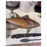 Wooden Carved Fish Wall Art Decor