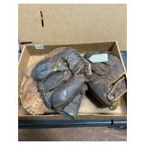 Early Leather Baseball Gloves