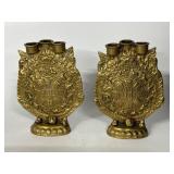 Vintage Brass Chinese Zodiac Candle Holders