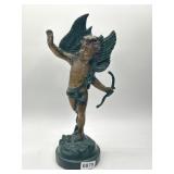 Bronze Angel Figurine With Bow