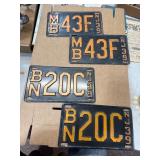 Four 1939 NJ License Plates