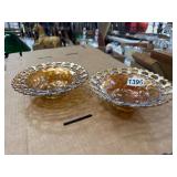 Two 8-Inch Carnival Glass Bowls
