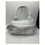 Tignanello White Pebbled Leather Tote Bag