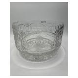 Cut Glass Crystal Bowl with Etched Design