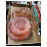 Pink Depression Glassware Set