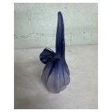 8-Inch Art Glass Vase in Blue Tones