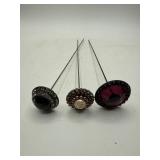 Three Decorative Hat Pins