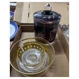 Crystal Jar and Gold-Trimmed Bowl Set