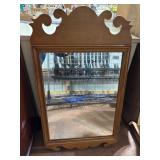 Wooden Mirror With Scroll Details, Rectangular