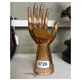 Amber Glass Hand Display, 8 Inches