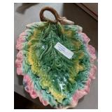 Etruscan Majolica Leaf Serving Dish