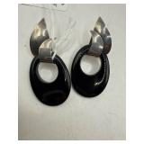 Sterling Silver and Black Onyx Earrings