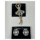 Fashion Brooch and Earrings