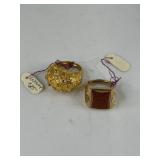 Two Gold-Tone Costume Rings