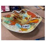 12-Inch Handcrafted Art Glass Dish