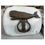 10-Inch Whale Door Knocker on Plaque