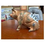 Vintage Cast Metal Pig Bank