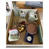 Collectibles Box with Ceramics and Medal
