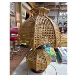 Wicker Lamp With Woven Shade