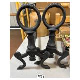 Bradley & Hubbard Cast Iron Andirons