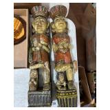 21-Inch Carved Painted Wooden Figures