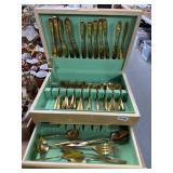 Gold Plated Flatware in Case