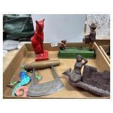 Vintage Metal Deco Cat & Monkey Bank Lot