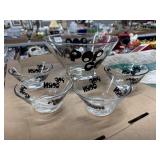 MCM Pop Corn Glass Bowl & Dishes Set
