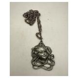 Silver-Toned Pendant Necklace with Chain