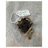 .800 Silver Signed Labradorite Brooch