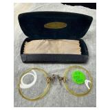 12K Gold Bridge Pince-Nez Glasses