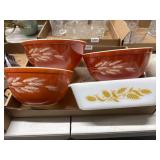 Pyrex Wheat Pattern Mixing Bowl Set