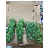 Green and Gold Patterned Glassware