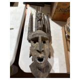African Tribal Mask With Carved Details