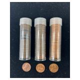 Three Tubes of Wheat Pennies