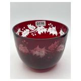 Red Teleflora Bowl with Holly Design
