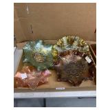Four Iridescent Carnival Glass Bowls
