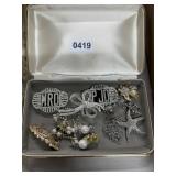 Antique Costume Jewelry With Stones