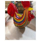 Multicolored Glass Rooster Figurine