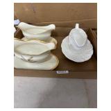 Three Gravy Boats with Underplates