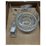 Mikasa Crystal Bowl and Glasses Set