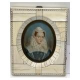 Bone Frame With Portrait of a Woman