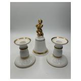 Royal Doulton Angel Bell and Candle Holders