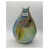 Multicolored 13-Inch Art Glass Vase