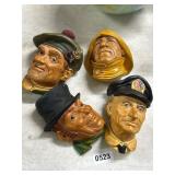 Bossons 4-Piece Chalkware Head Set