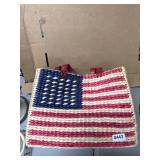 Woven Tote Bag with American Flag Design