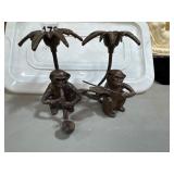 Metal Monkey Candle Holders
