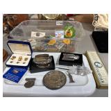 Misc Lot of Pins, Badges, Lighter & More